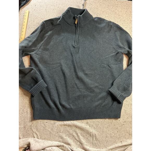 St. John’s Bay Men’s Gray Cotton Zip Henley Sweater XXL | Rugged Lodgecore Knit - Picture 1 of 5